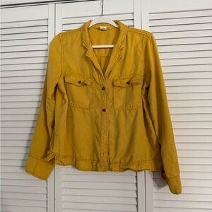 C&C California Oversized Button Up Top Yellow Preppy Sz M